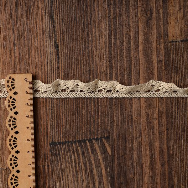 Кружево вязаное (тесьма) 17 мм / 10 метров, на резинке, диз. 303, цв.01 натуральный уп. 10 м, Kruzhevo