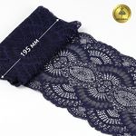 Кружево бельевое эластичное 195 мм / 3 м, TBY.30239, цв.061 т.синий, Kruzhevo