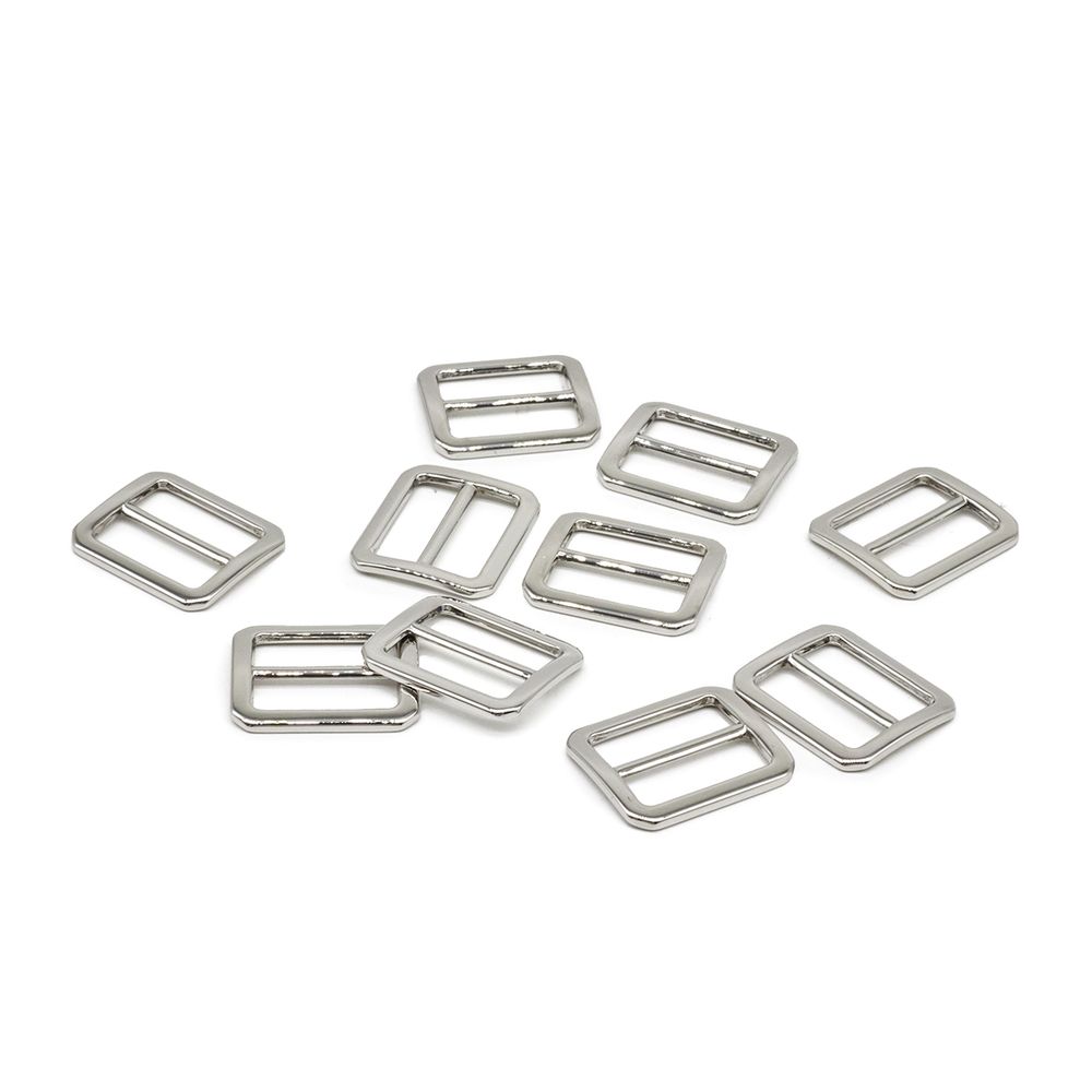 Пряжка регулировочная металл 18 мм. никель, 10 шт, BIG