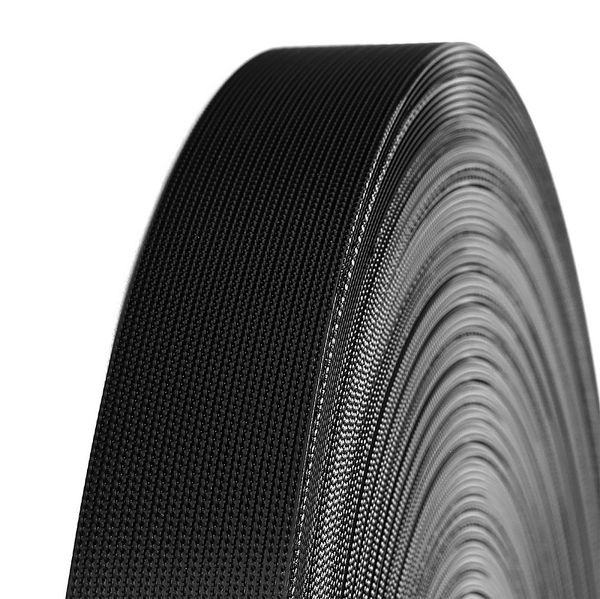 Лента контактная липучка низкий крючок (велкро) пришивная 25 мм / 50 метров, низкий крючок, черный, КРЮЧОК, качество 