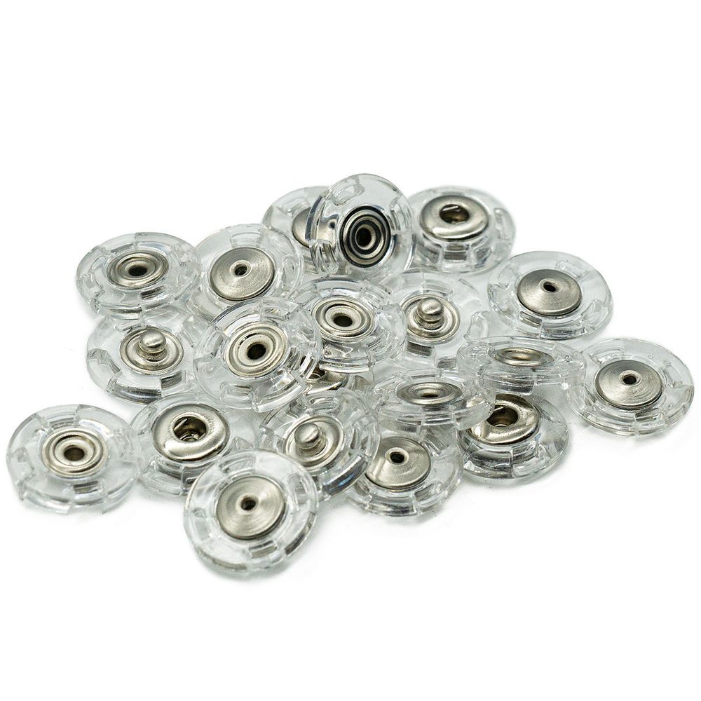 Кнопка пришивная металл ⌀18.0 мм, пластик, clear, 10 шт