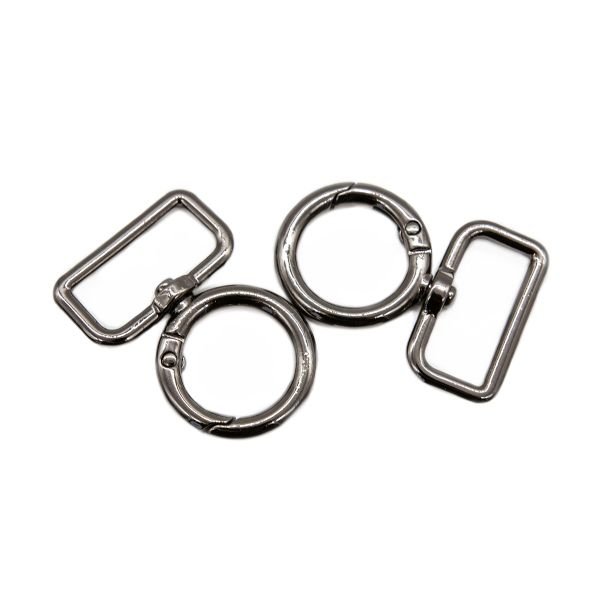 Карабин металл 25.0 мм, черный никель, 4 шт