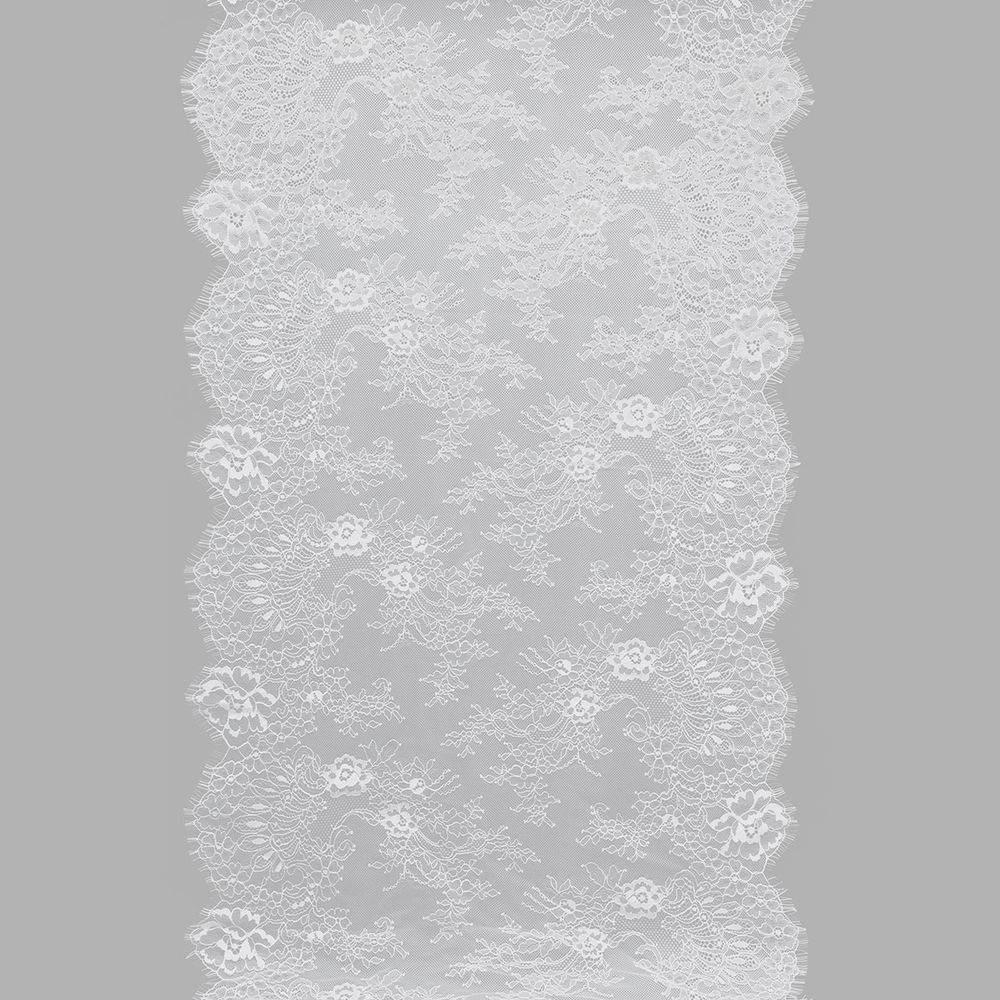 Кружево шантильи (реснички) 550 мм, / 3 метра, белый