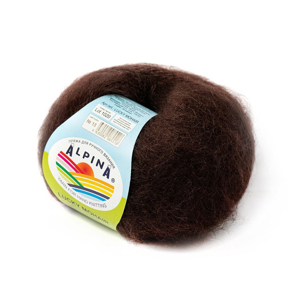 Пряжа Alpina Lucky Mohair / уп.10 мот. по 50 г, 150м, 15 т.коричневый