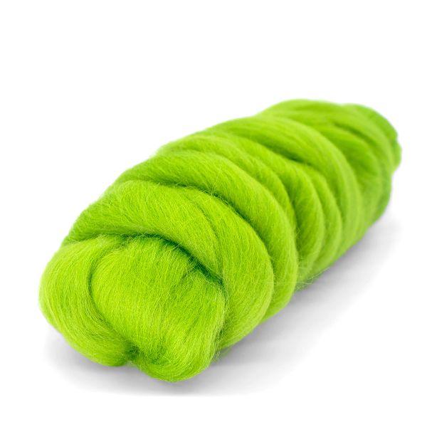 Шерсть для валяния Камтекс Лента для валяния п/тонкая 1х50 г, (25-28 мкр), 2.1 м, 045 зеленое яблоко, 614644-41