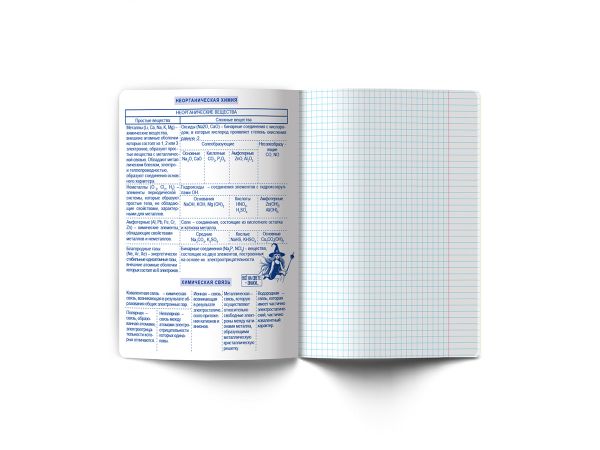 Тетрадь со справочным материалом Ковен тайных знаний, A5+ 48 л. на скобе 65 г/м², белизна 100%, 10 шт, клетка, 00860 Химия, Светоч 48Т7