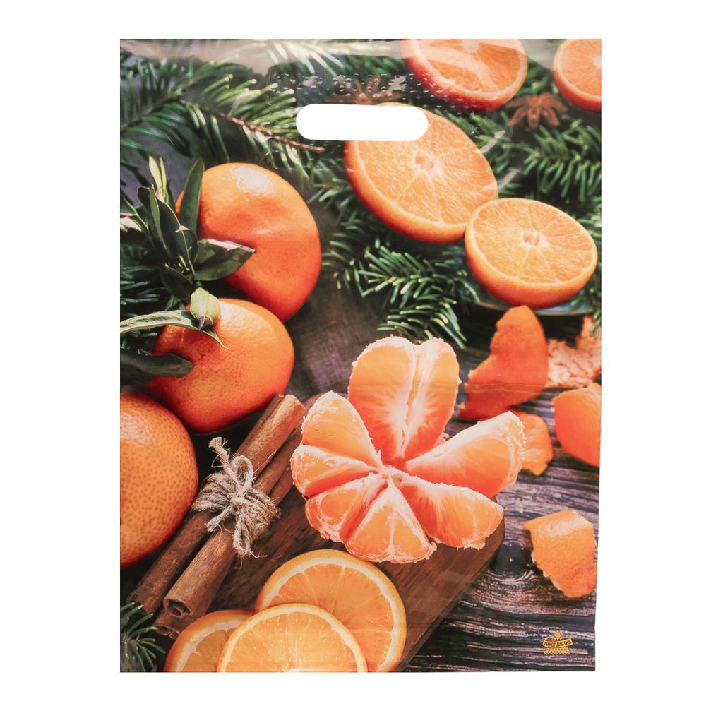 Пакет "Аромат праздника", полиэтиленовый с вырубной ручкой, 40х31см, 60мкм, 10636543, 50 шт