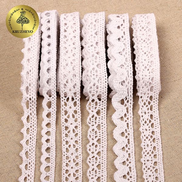 Набор вязаного кружева Kruzhevo №4 цв.белый (6 дизайнов по 4,5м)