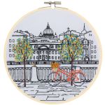 Набор для вышивания нитками Panna Живая картина JK-2214, Питерская набережная, 18х18 см