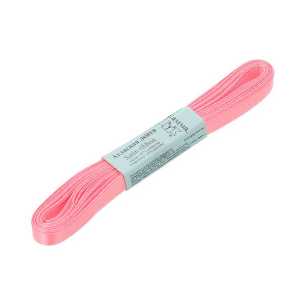 Лента атласная 1-сторонняя 6.0 мм / 10 шт по 5.4 метра, №005 розовый, Gamma AL-6P