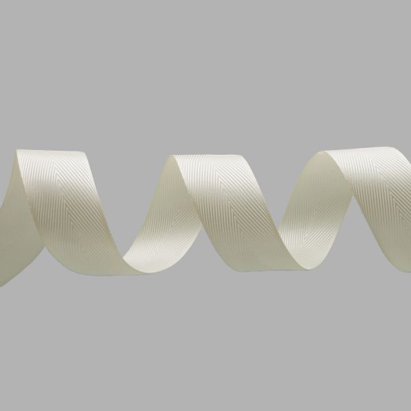 Лента декоративная ёлочка 40.0 мм / 20±1 метров, 02 молочный