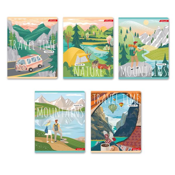 Тетрадь ученическая общая, A5+ 48 л. на скобе 65 г/м², белизна 100%, 10 шт, линия в термоусадочной пленке, 000329 Путешествия, Светоч 48ТСК5_3_2