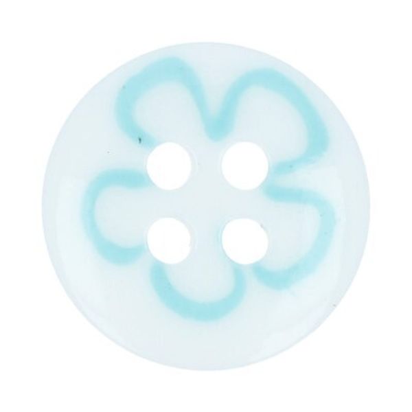 Пуговицы детские 12 мм, 36 шт, №001/544 белый/голубой, Gamma AY 9921