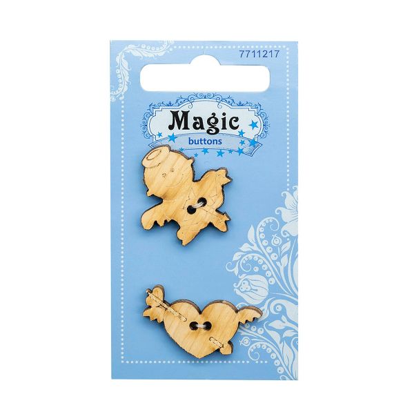 Украшения декоративные пуговицы Купидон, 2 шт, Magic Buttons BBL014-MX-P