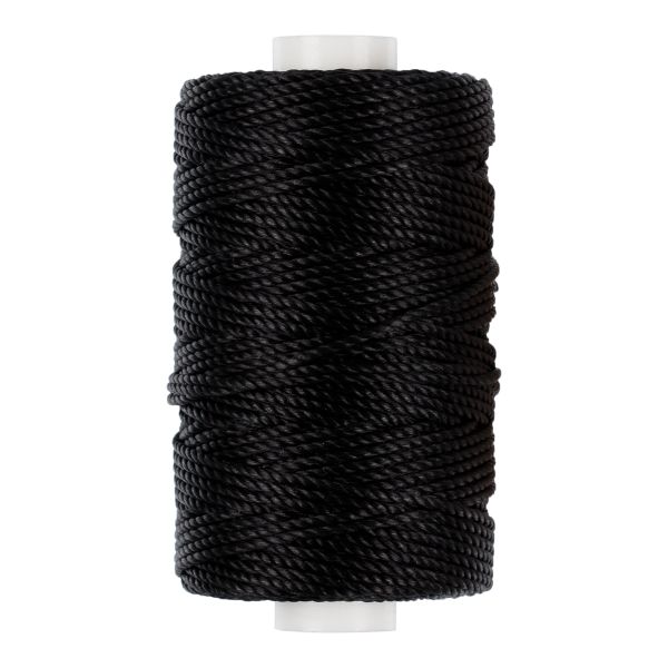 Нитки для кожи вощёные (полиэстер) 40 м, 001 чёрный, LC-006, Промысел