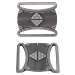 Пряжка ременная металл 40 мм (черное серебро), 4 шт