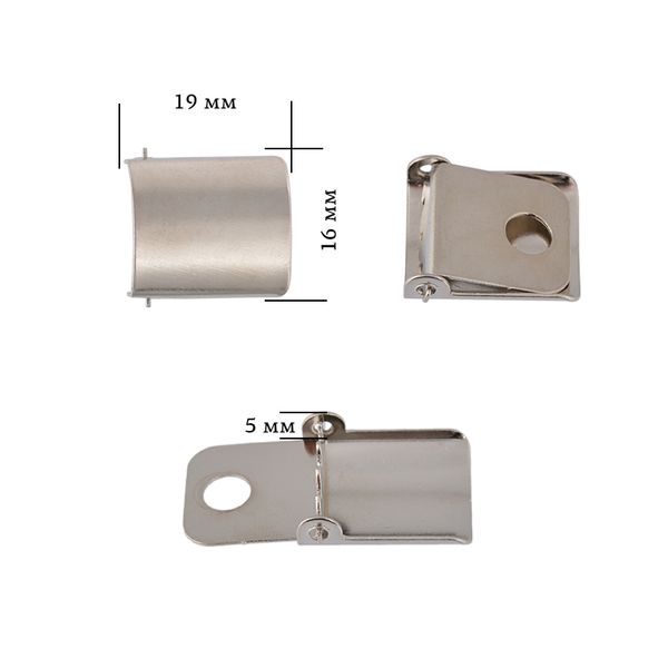 Застежка для бейсболки металл 16 мм, 162019-1 цв.никель уп.1000 шт