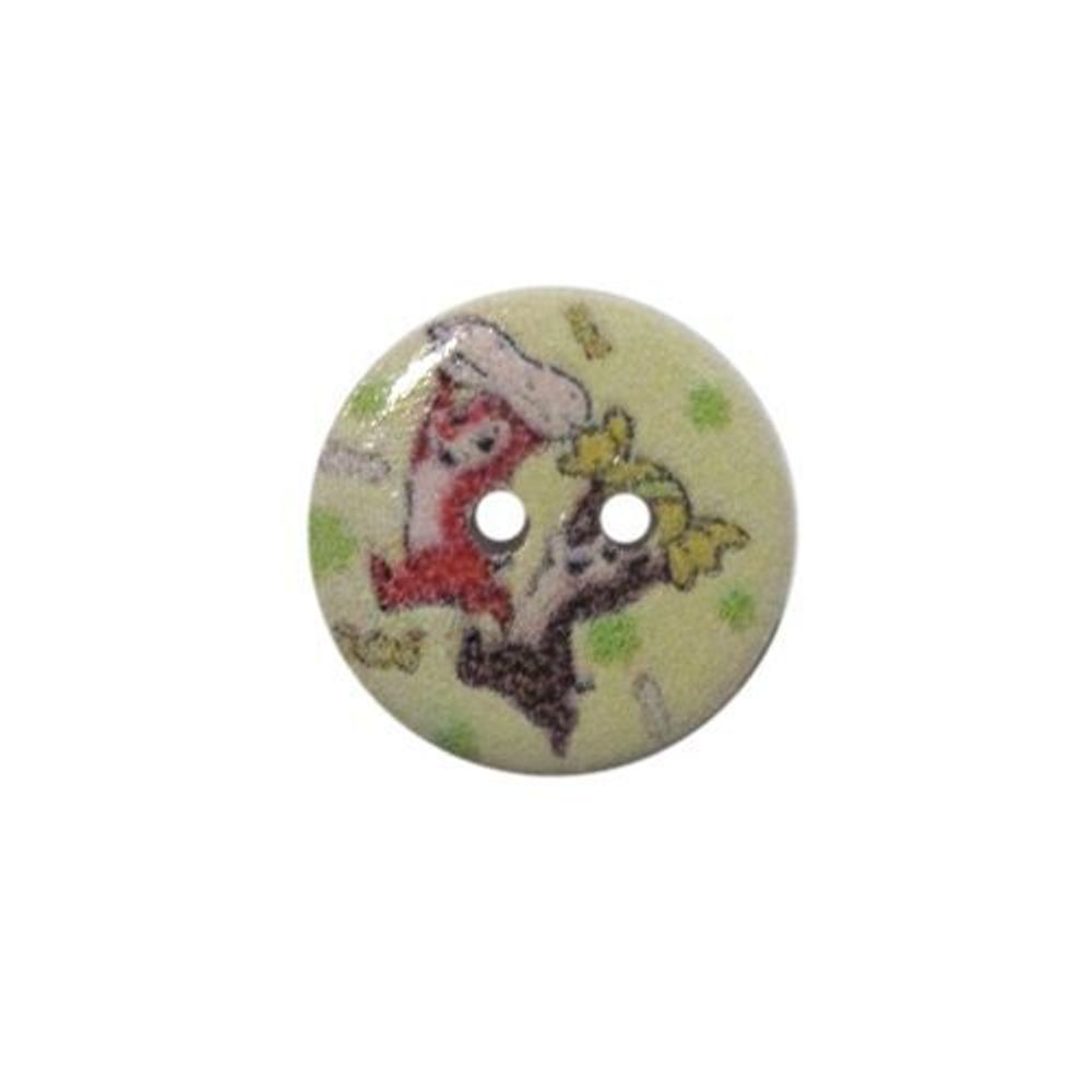 Пуговицы деревянные Разное 18мм (Чип и Дейл), 100 шт