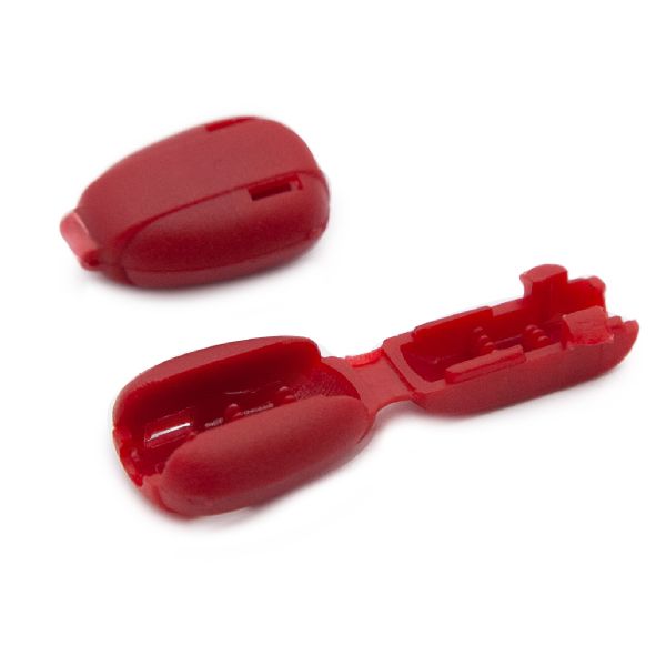 Наконечник для шнура пластик Крокодил 38х14 мм, С519 красный, 0305-3050, 200 шт