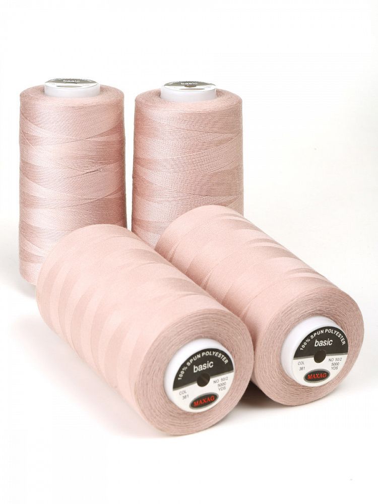 Нитки швейные Max 50/2, 4570 м (5000 ярд), 361 пудровый / 4 бобины Нитки швейные Max 50/2, 4570 м (5000 ярд), 361 пудровый / 4 бобины