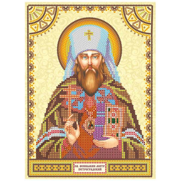 Рисунок для вышивания бисером Абрис Арт, Святой Вениамин 17х23см, ACK-085