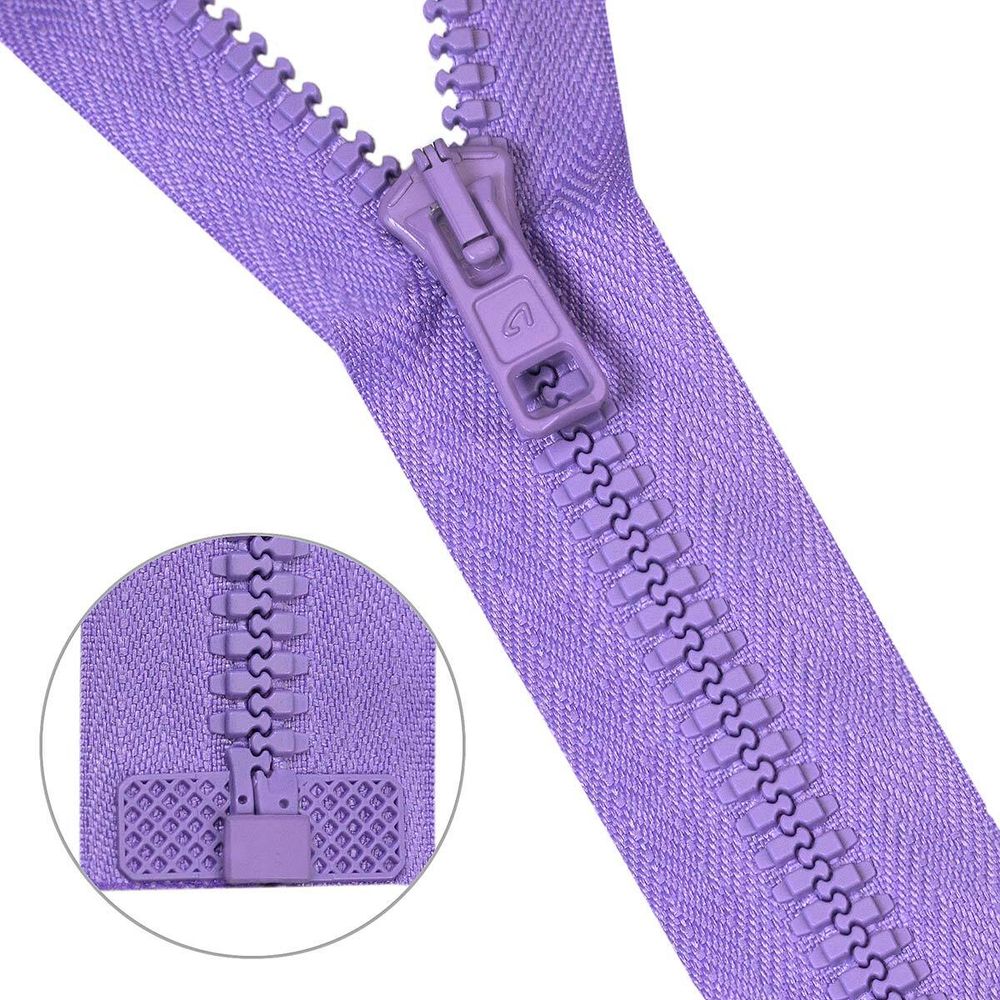 Молния трактор Arta Т6 (6 мм) 1 зам., разъем., 80 см, 086 св.сиреневый, 5 шт