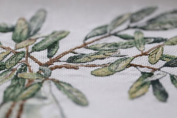 Набор для вышивания нитками Panna, Олива, 30х21 см