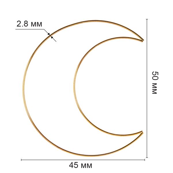 Каркас для рукоделия полумесяц (заготовка) сталь металл, под золото, Gamma RKC-005