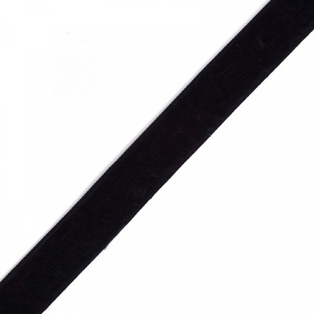 Лента бархатная эластичная 20 мм, LB2003.EL нейлон черный уп.20м