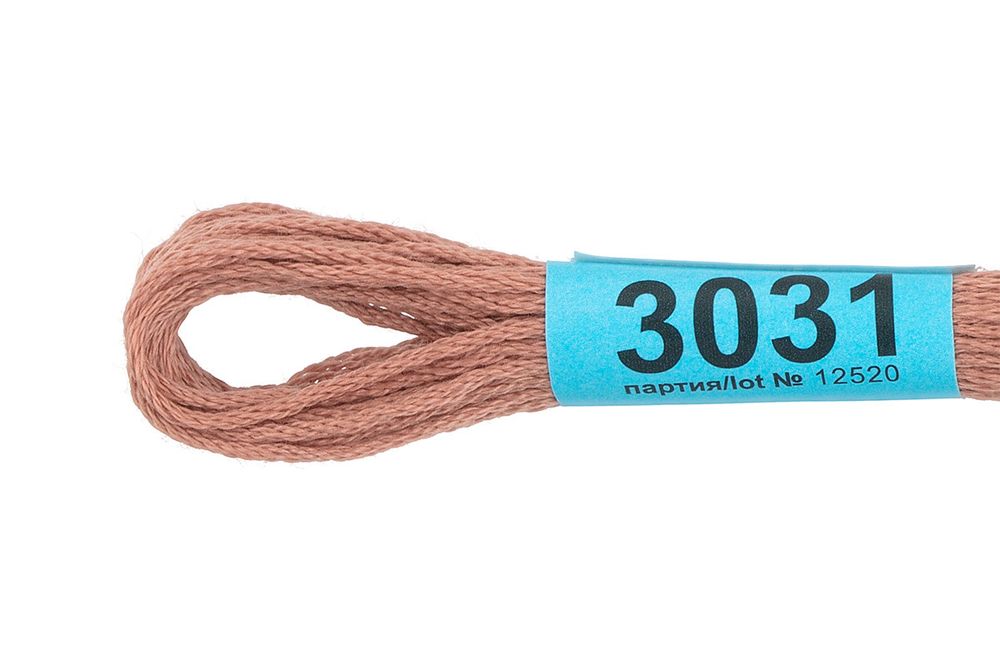 Мулине Gamma 100% хлопок, цв.3031 св.какао, 24 мотка по 8 метров