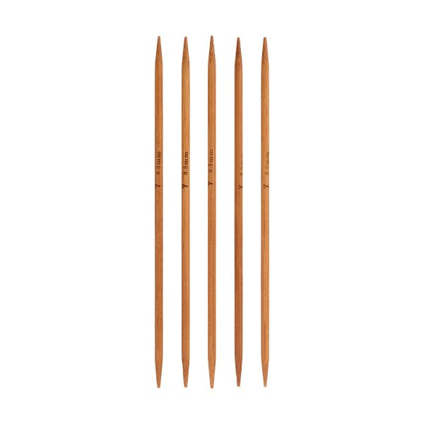 Спицы чулочные бамбуковые ⌀3.5 мм, 15 см, 5 шт, Gamma BC5-15D
