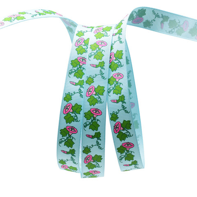 Лента репсовая (в рубчик) PREMIUM Вьюнок, 16мм / 22,5м, A5-081 голубой