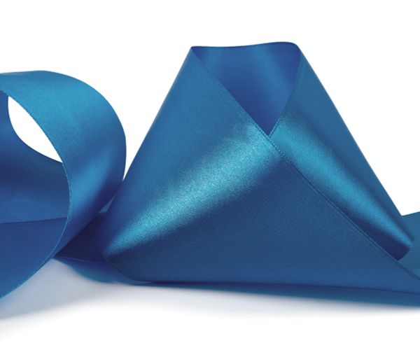 Лента атласная 1-сторонняя 75.0 мм / 33±2 метра, 145 сине-серый, Gamma