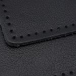 Заплатки пришивные из кожи, прямоугольник 6х9,6см с перфорацией, 2 шт, 100% кожа, 01 черный, 9113