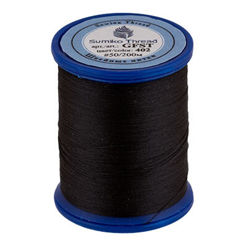 Нитки вышивальные SumikoThread 200 м, (219 ярд), 402 черный