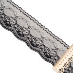 Кружево на сетке 85 мм, 3,4 м, ±4 см, 0623-3013, черный