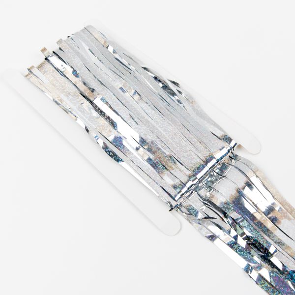 Занавес праздничный Дождик 100х200 см, 05-серебряный, голография, Boomzee GBZ-07