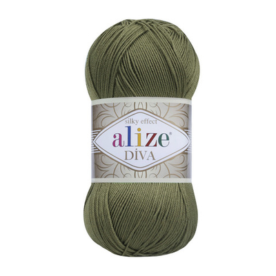 Пряжа Alize (Ализе) Diva / уп.5 мот. по 100 г, 350м, 273 хаки A