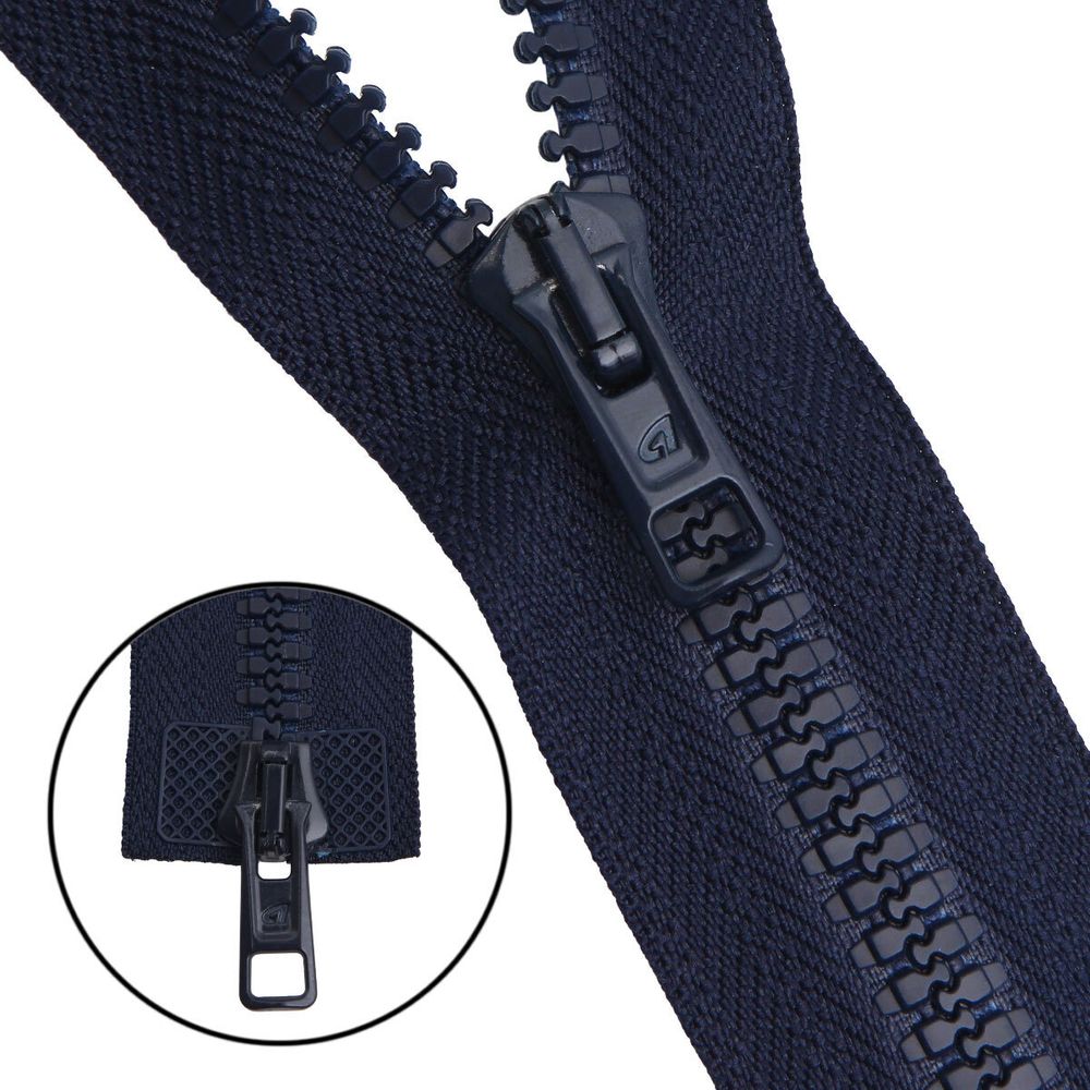 Молния трактор Arta Т6 (6 мм) 2 зам., разъем., 100 см, цв. 044 т.синий, уп.5 шт