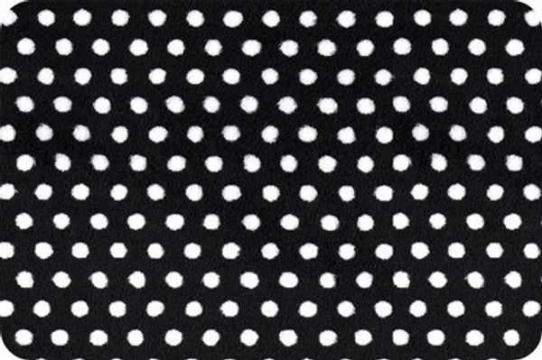 Плюш (ткань) Peppy Swiss Dot Cuddle 440 г/м², 48х48 см, black/snow