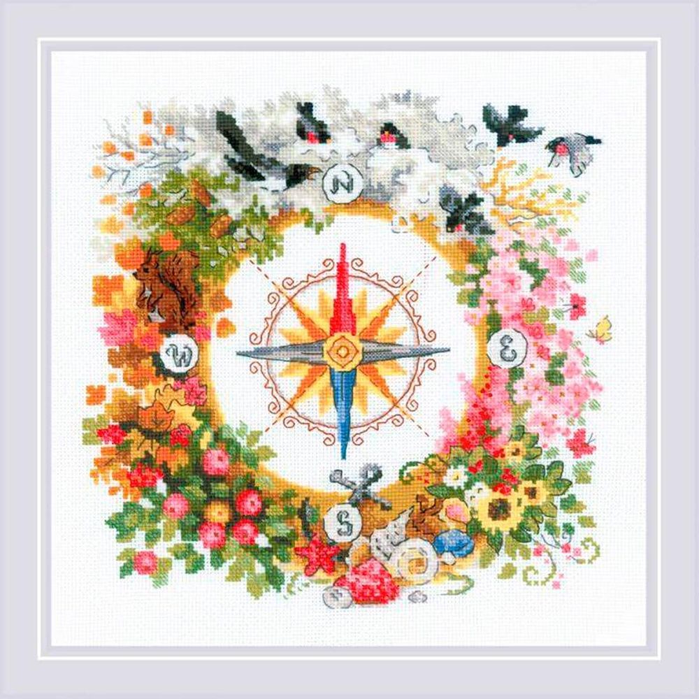 Набор для вышивания нитками Риолис, Компас 30х30см