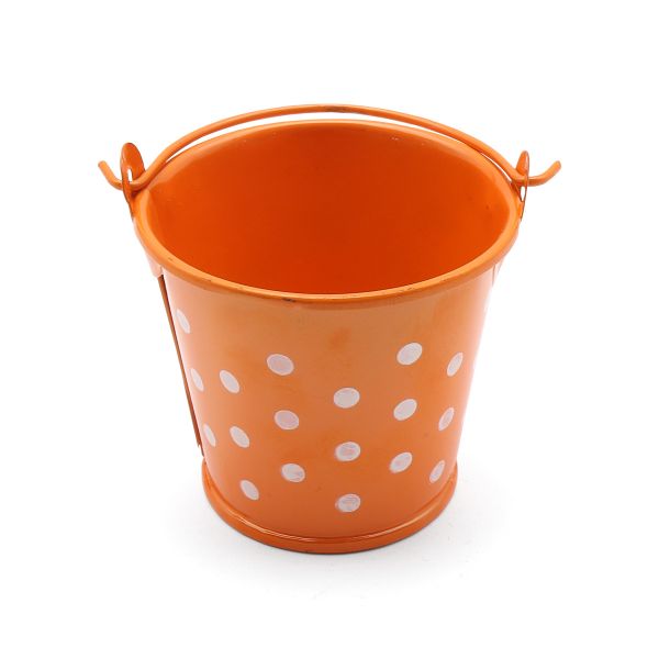 Ведро в горошек 6х5,3см (оранжевый), AR004-1
