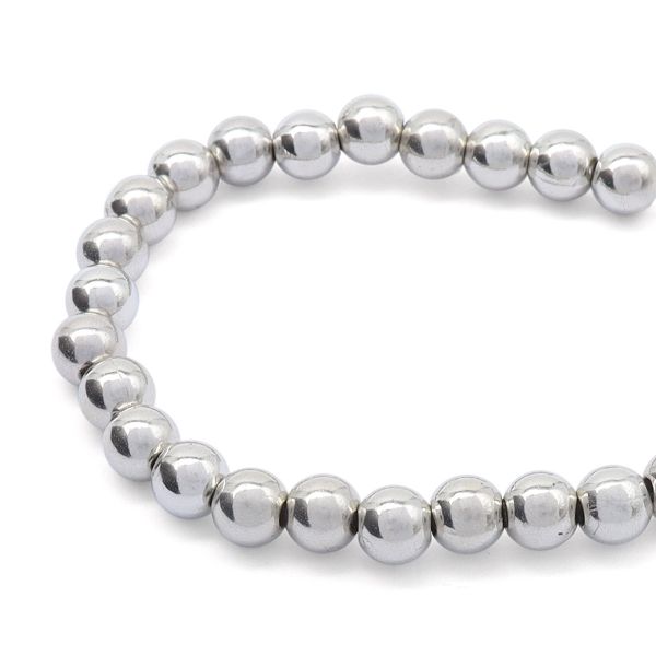 Бусины пластик под металл ⌀6 мм, 15гр (130±10 шт), Astra&Craft (MH.КР.06 серебро), MH.КР