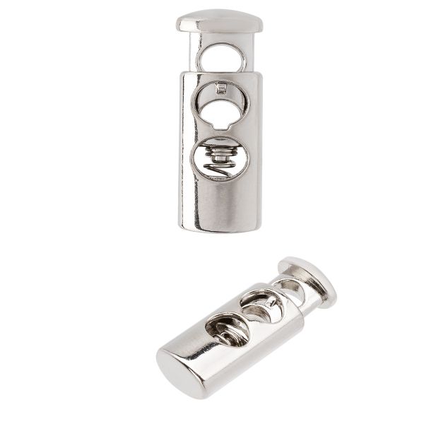 Фиксатор для шнура металл 1 отв., 22.5х8.4 мм, (in ⌀4 мм), 25 шт, серебристый, MFR19