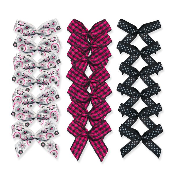 Набор текстильных бантиков, 100 шт, 104 черно-розовый, Annet BDR