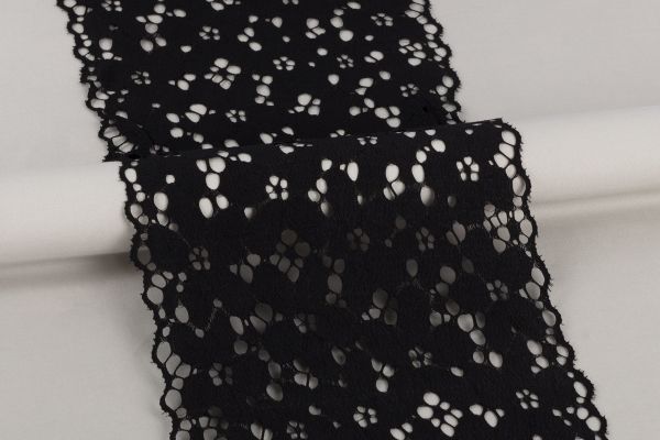 Кружево бельевое эластичное 170 мм / 20 м, Турция, черный, Blitz BLST-09
