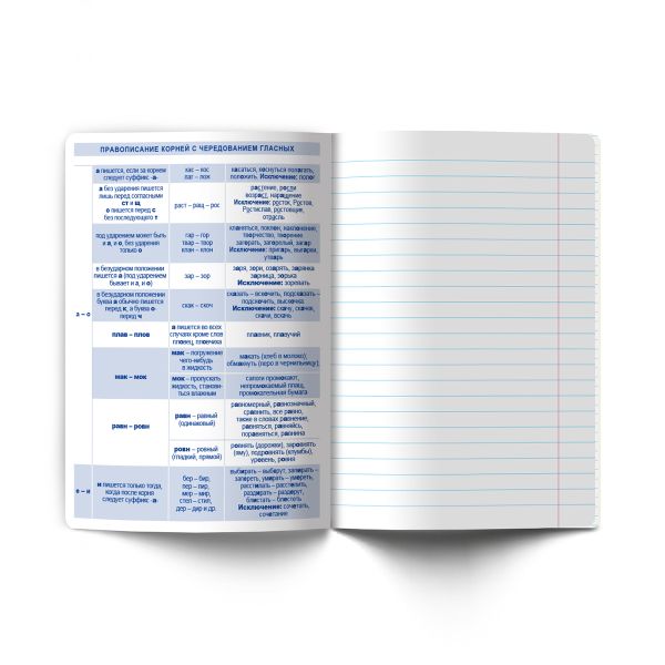 Тетрадь со справочным материалом 