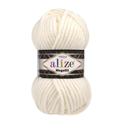 Пряжа Alize (Ализе) Superlana Megafil / уп.5 мот. по 100 г, 55м, 062 молочный A
