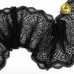 Кружево бельевое эластичное 190 мм / 10 м, 6389, цв.02 черный, Kruzhevo