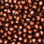 Бусины акрил ⌀10 мм, 500 г, в цвете с белой сердцевиной, граненый куб, 52 коричневый, Astra&Craft